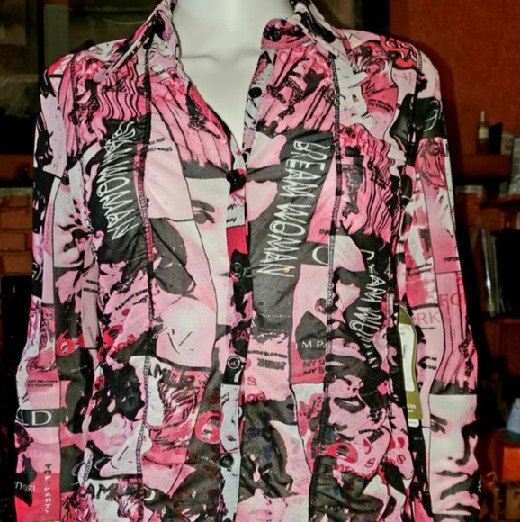 erin london Tops - Newspaper print Blouse by Erin London